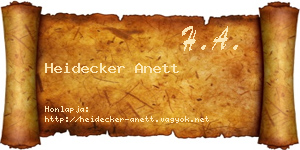 Heidecker Anett névjegykártya