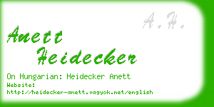 anett heidecker business card